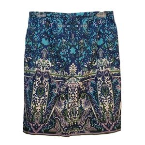 Talbots Blue Abstract Print Skirt Size‎ 6P